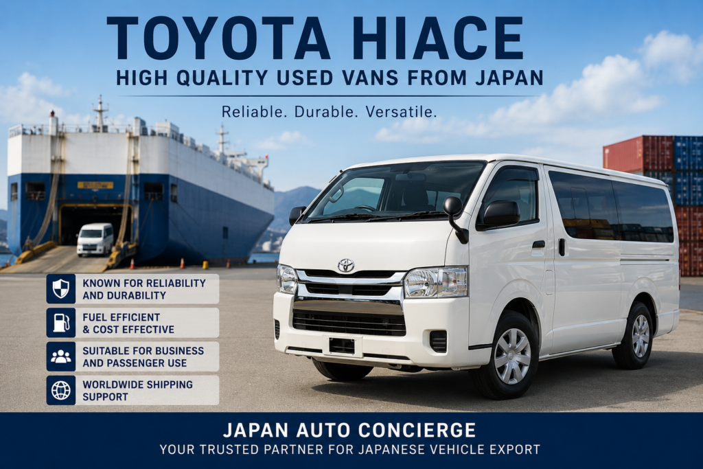 Toyota HiAce for Sale from Japan Reliable Commercial Van Export Service Worldwide